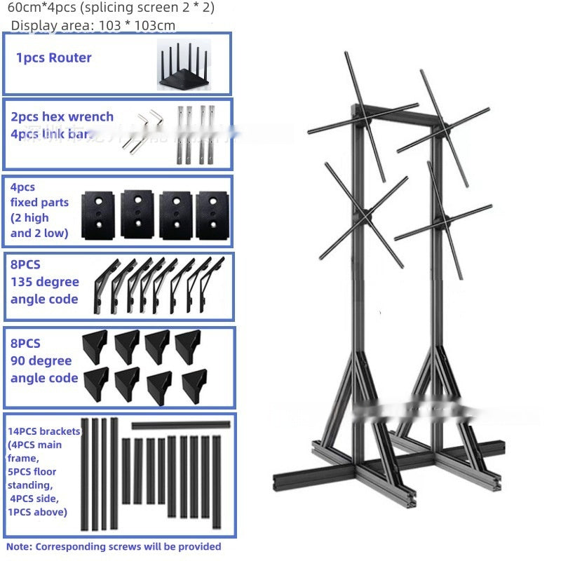 3d Holographic Fan Advertising Machine 60CM Splicing 22 Joint Screen Floor Stand