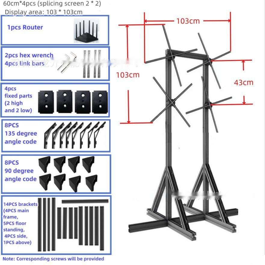 3d Holographic Fan Advertising Machine 60CM Splicing 22 Joint Screen Floor Stand