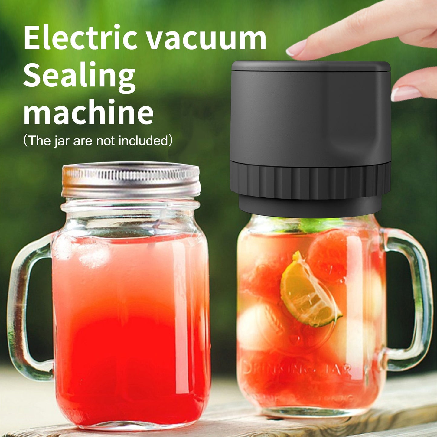 Electric Mason Jar Vacuum Sealer Kit Cordless Automatic Jar Sealer Kit for Food Storage and Fermentation with Wide-Mouth and Regular-Mouth Mason Jar Lids